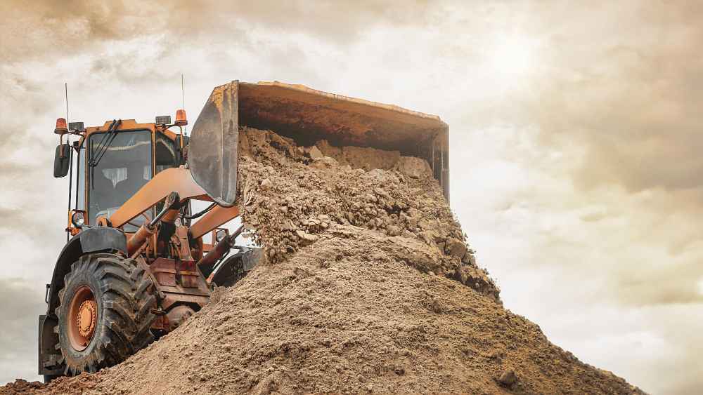 Building, River, and Plaster Sand